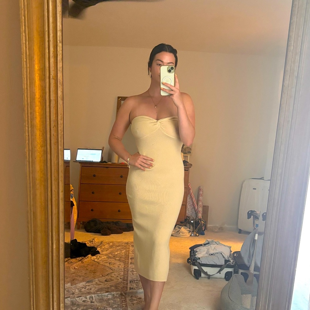 Strapless knit dress!